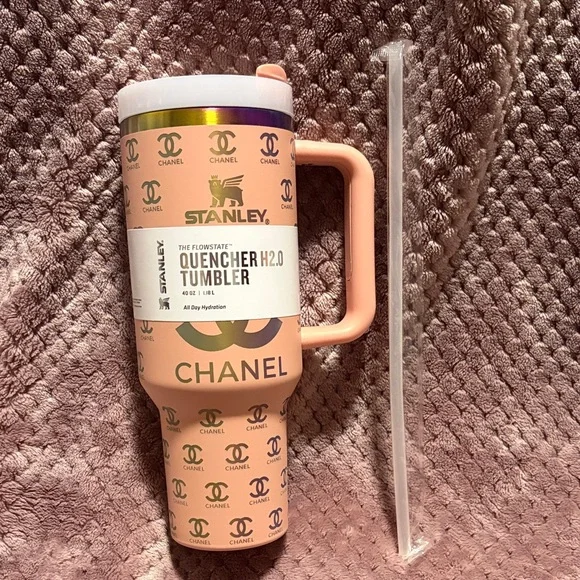 Stanley Peach Tumbler with Logo - Picture 1 of 10